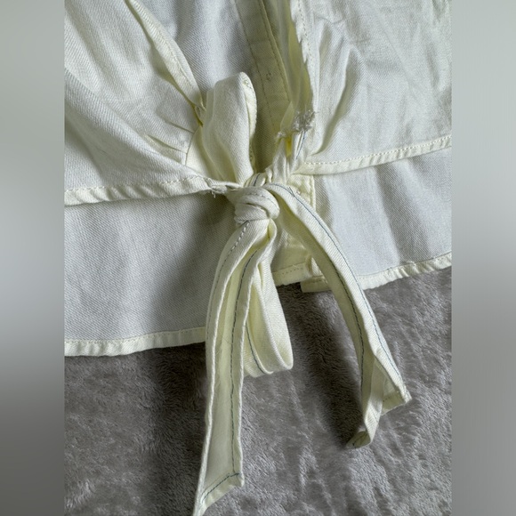 Anthropologie Pilcro Size XL Tie-Back Shrunken Shirt Ivory - Picture 9 of 14